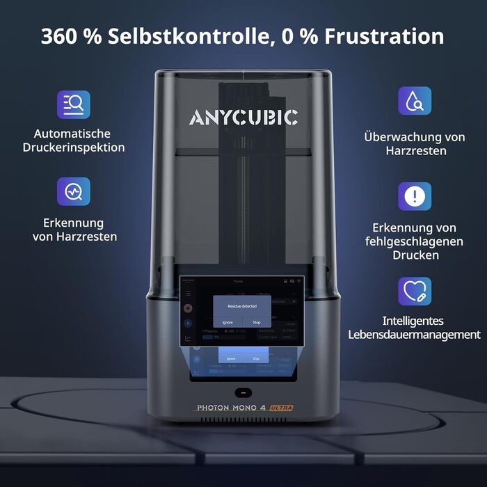 Принтер ANYCUBIC Photon Mono 4 Ultra 10K Resin, 7-дюймовий моноекран HD і джерело світла COB, швидкий друк 120 мм/год, інтелектуал