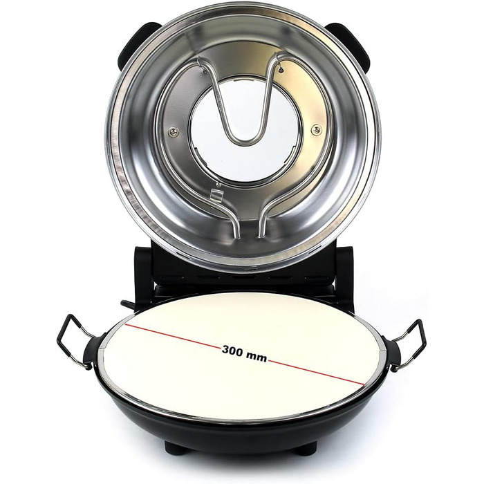 Піцайола зі стільницею з керамічного каменю Ø32 см і оглядовим вікном, два нагрівальні елементи max. 400C, з таймером