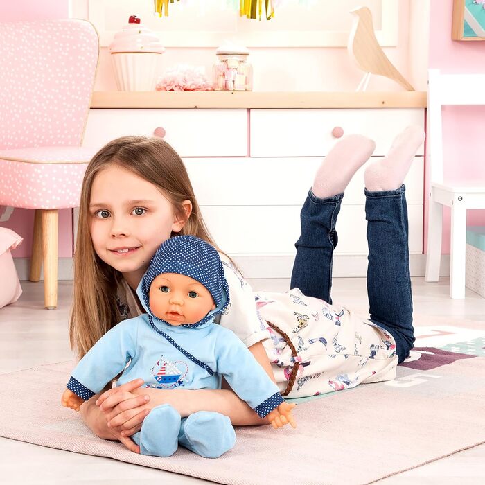 Функціональна лялька Hello Baby Boy з аксесуарами, 46 см, блакитна, 94683AA -