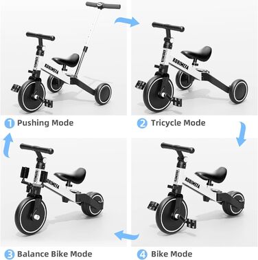 В 1 дитячий триколісний велосипед-балансир від 1 року, дитячі триколісні велосипеди-балансири з регульованим по висоті сидінням дл