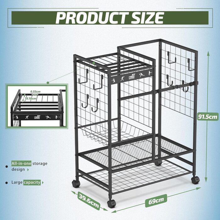 Органайзер для тенісних сумок Mythinglogic – тримач для ракеток, м’ячів та аксесуарів