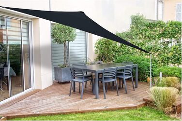 Водонепроникний сонцезахисний навіс для саду з кріпленнями, мотузкою, 100 захист від ультрафіолету (3,6 м x 3,6 м, антрацит) 3,6 м x 3,6 м антрацит