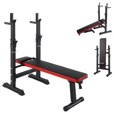 Складана регульована силова лава ISE зі штангами для гантелей та віджимань, тренувальні лави, регульовані, червоний/чорний 544-BK, білий/чорний 544-WH SY-544-BK