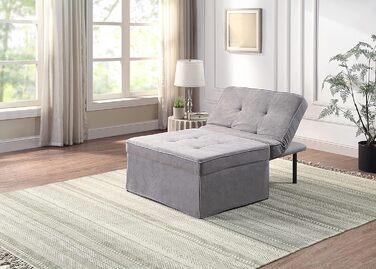 Крісло, шезлонг, табурет Atlantic Home Collection Finn, поліестер, сірий, ШхГхВ 80 см x 72 см x 43 см Сірий 80 см