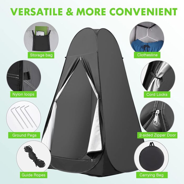 Портативний висувний душовий намет - водонепроникний, туалетний намет, пляжний намет, кемпінговий намет, роздягальня з сумкою для перенесення