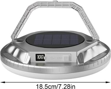 Світлодіодний кемпінговий ліхтар, 1600 люмен, сонячні ліхтарі для наметів, водонепроникний кемпінговий ліхтар, для використання на вулиці, у саду, на подвір&39ї, на патіо, на балконі, для походів, для бекпекінгу, сріблястий
