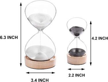 Пісочний годинник SuLiao для Uten, Поворотний на 720, Старовинний білий пісочний годинник, Вінтажний пісочний годинник 1 Hora Reloj de Arena, Великий метал, Пісочне скло, Офіс, Письмовий стіл, Дім, Весільне оформлення (Чорний, ЧОРНИЙ-30 хв і БІЛИЙ-5 хв)