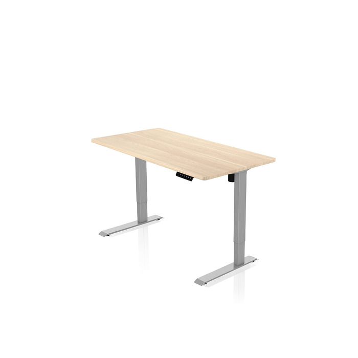 Письмовий стіл з електричним регулюванням висоти - Сірий каркас з одним двигуном та кленовою стільницею 120 x 60 см - Функція пам&39яті - Ергономічний стіл для дітей та дорослих 120 x 60 см Сірий клен