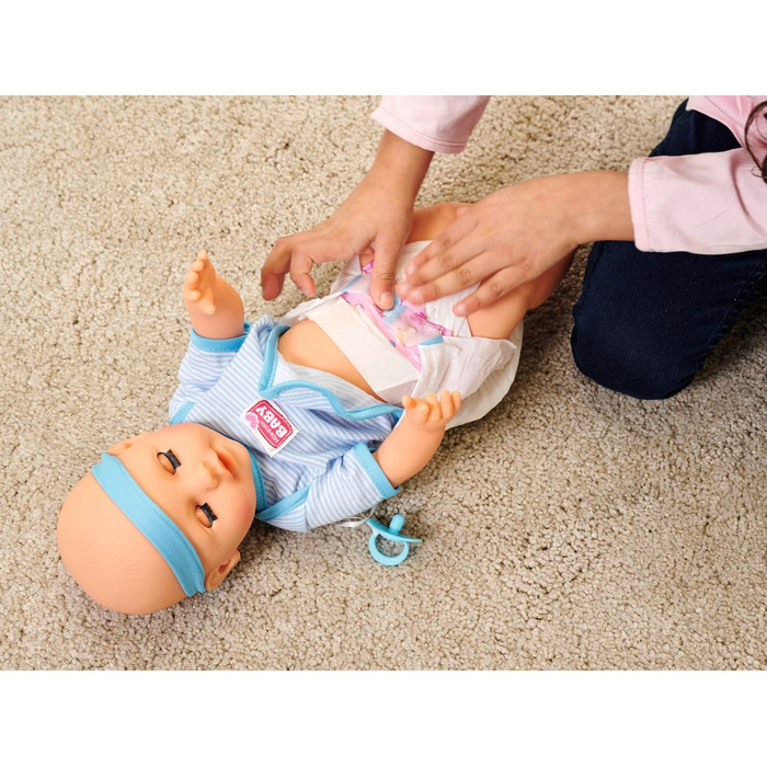 Повна вінілова лялька зі сплячими очима, функцією пиття та вологості та аксесуарами, 8 частин, 43 см, Baby Doll, від 3 років, 1050