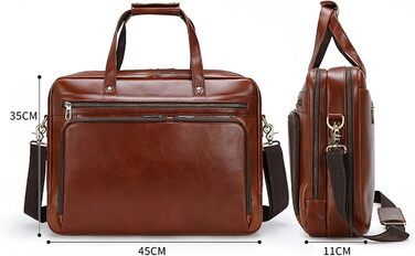 Ділова сумка портфель Чоловіча сумка, чоловіча коров'яча шкіра 15.6 дюймів сумка для ноутбука Офісний портфель Класична ділова сум