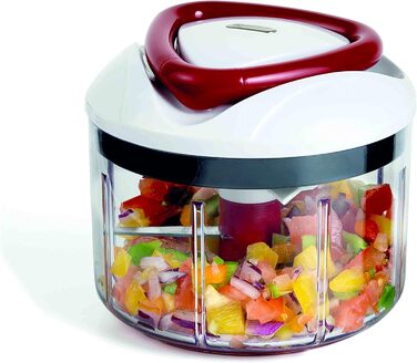 Інструкція з експлуатації універсального подрібнювача Zyliss E910015 Easy Pull, 750 мл, овочерізка, цибульна нарізка, подрібнювач для фруктів і овочів, з надзвичайно гострими лезами в запатентованому швейцарському дизайні 750 мл