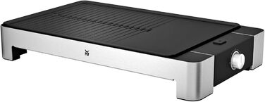 Настільний гриль WMF Lono плоский і ребристий, електричний гриль зі змінним налаштуванням температури, 2300 Вт, матовий з нержавіючої сталі, пластина для гриля електричний гладкий стіл/електричний гриль