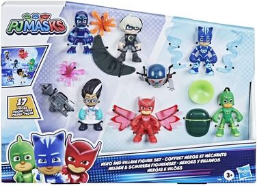 Набір фігурок PJ Masks Герої та лиходії, дошкільна іграшка, 7 фігурок з 10 аксесуарами, від 3 років, F2096