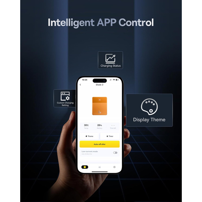 З керуванням додатками та світлодіодним дисплеєм, портативний зарядний пристрій для швидкої зарядки для iPhone 15 14 серії, Samsun