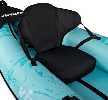 Надувний каяк VirtuFit 335 2 особи опція 3-го місця вкл. 2 сидіння для каяка, сумку для перенесення та 2 ласти для моря, річки та озера стабільна конструкція 335 см бірюзовий