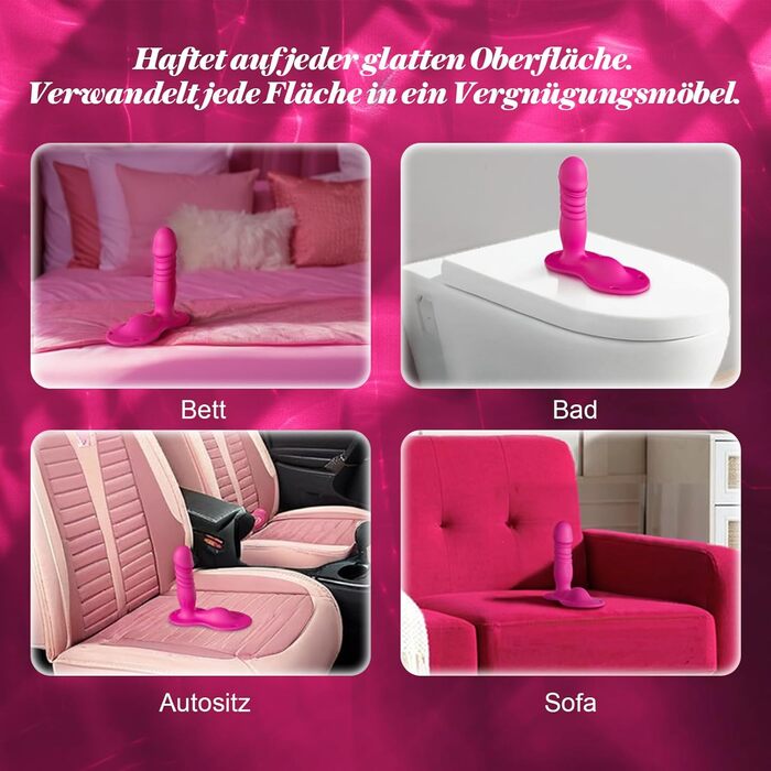 Вібратор-фалоімітатор YAWNSHE, з функцією поштовхів та вібрацією, рожевий, з додатком та пультом