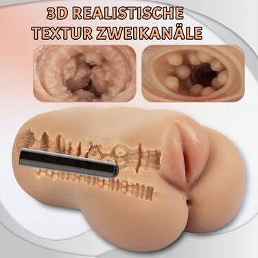 Преміальний мастурбатор для чоловіків, реалістичний дизайн з багатошаровою текстурою, високоякісний TPE для приємного до шкіри, зручна та непомітна іграшка для релаксації
