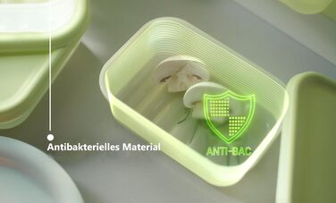 Контейнери для зберігання свіжих продуктів LocknLock Fresh Block з кришками набір із 2 контейнерів для зберігання продуктів, що штабелюються та не містять бісфенолу А можна використовувати в мікрохвильовій печі, морозильній камері та мити в посудомийній м