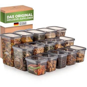 Герметичні контейнери для зберігання з кришками Набір контейнерів для зберігання з 15 предметів Без бісфенолу А Для зберігання пластівців, борошна та цукру Практична кухонна коробка для зберігання всіх продуктів Peggy15