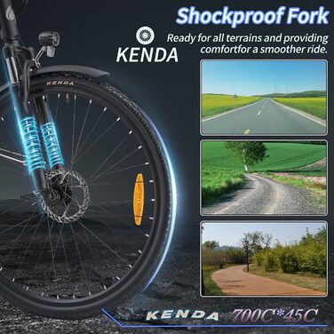 Дюймів, електричний велосипед для чоловіків та жінок з акумулятором 36 В 20 Аг та двигуном 250 Вт, запас ходу до 110 км, легкий алюмінієвий електровелосипед для щоденного використання та відпочинку, C3 White, 28