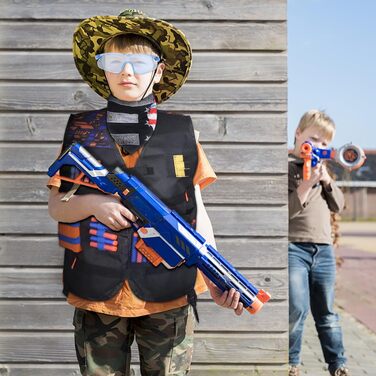 Тактичний жилет дитячий Nerf Набір жилетів для Nerf N Strike Elite Series, аксесуари Nerf з затискачами для магазинів, швидка перезарядка, перезарядка для дротиків, браслети, окуляри, шарф для хлопчиків дівчаток