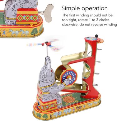 Іграшка-слоник Yuecoom з заводним механізмом, настільна іграшка-слоник з заводним механізмом, ностальгічна старовинна залізна олов'яна іграшка з годинниковим механізмом, для робочого столу, подарунок колекціонера