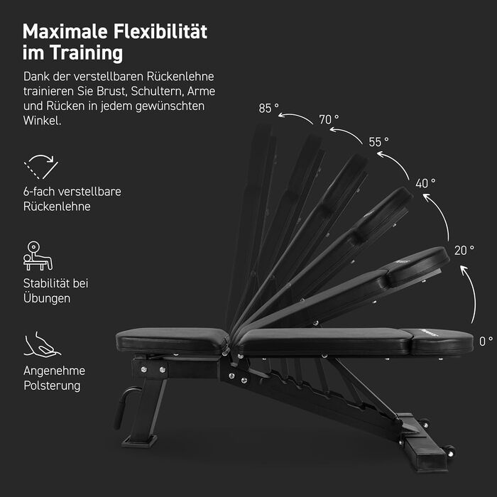 Регульована силова лава MSPORTS похила та плоска лава для студійного та домашнього використання тренувальна лава для силових тренувань, фітнес-лава зі сталевим каркасом та вантажопідйомністю 300 кг складна та регульована по висоті