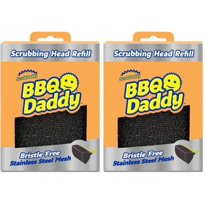 Смінні насадки Scrub Daddy BBQ Daddy для чищення гриля щітка для решітки без щетинок з технологією FlexTexture, високотехнологічний аксесуар для прибирання, 2 шт., чорний