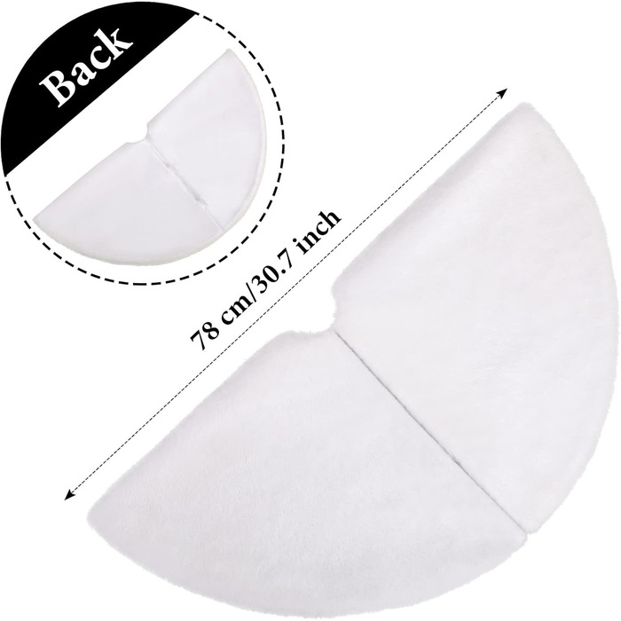 Біла плюшева спідниця-ялинка з блискітками 78 см KONVINIT