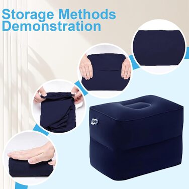 Кубики для міжхребцевих дисків, кубики для позиціонування на степах, великі кубики з пінопласту, подушки для позиціонування на степах, надувні подушки для ніг з насосом, 40 x 30 x 32 см (темно-сині), 2 шари темно-синього кольору