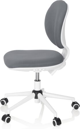 Дитяче та юнацьке обертове крісло Kid VIVO, тканина сірого/білого кольору, дитяче офісне крісло з регульованою по висоті спинкою, 670971
