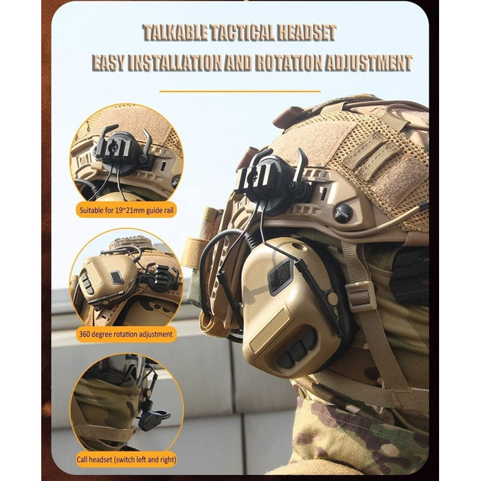 Комплект тактичного шолома для страйкболу, військовий швидкий захисний шолом з тактичною гарнітурою та чохлом для шолома, повнозахисний тактичний козирок, телескопічне кріплення для ПНВ