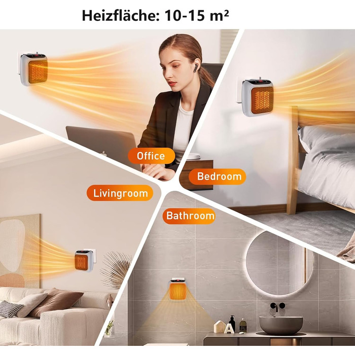 Підключається до мережі з вентилятором та дистанційним керуванням, міні-керамічний вентилятор для ванної кімнати, енергозберігаючий, тихий обігрів, променевий обігрівач потужністю 800 Вт з 12-годинним таймером, термостатом та захистом від перегріву для сп