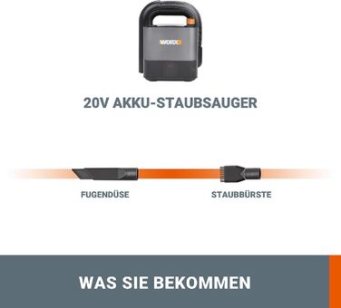 Акумуляторний пилосос WORX WX030.9 Max 20V (без акумулятора та зарядного пристрою)