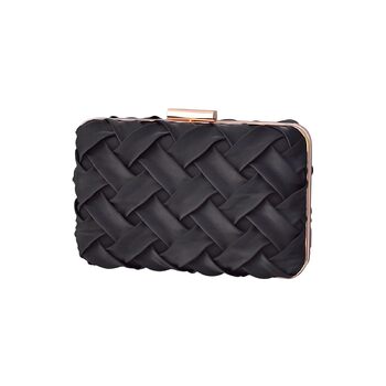 Елегантна вечірня сумочка-клатч для весілля, вечірки або випускного. Розкішна мініатюрна сумочка на ланцюжку через плече, чорного кольору.