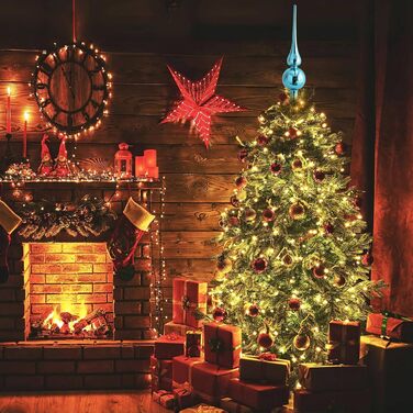 Новорічна верхівка для ялинки 26 см синя Hukermoon