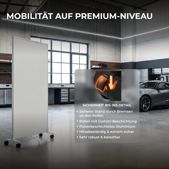 Інфрачервоний обігрівач BR Bringer, окремостоячий пристрій - 1000 Вт - Енергозберігаючий - Мобільний електричний обігрівач на ніжках на колесах - Сертифіковано TV та GS - Німецький бренд якості (білий) Білий 1000 Вт