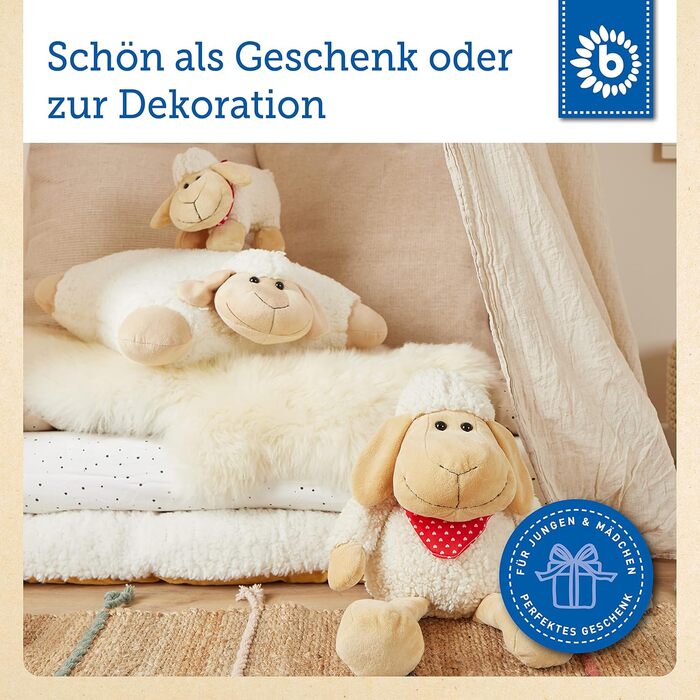 Плюшева іграшка-подушка Bieco Sheep Polly, 45 см біла