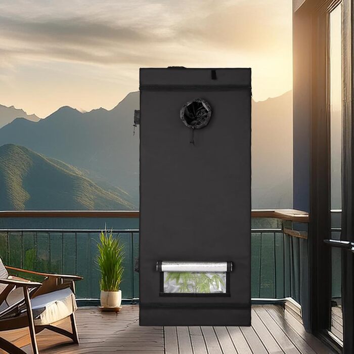 Гроубокс для вирощування рослин 90 x 90 x 180 см світлонепроникний з 5 входами з водонепроникним піддоном легкий у збиранні для вирощування в приміщенні