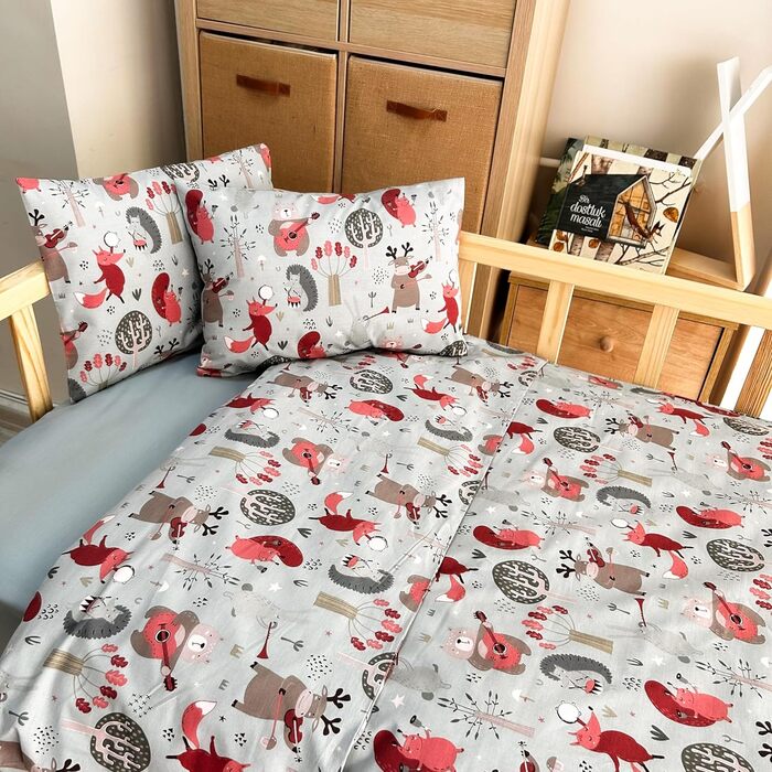 Комплекти постільної білизни mundolindo для хлопчиків та дівчаток, 100 бавовна, милий підодіяльник, лісові тварини, мила постільна