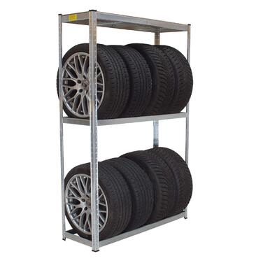 Стійка для шин TRUTZHOLM на 8 шин, 795 кг, 180x120x40 см, гумовий захист/захист країв, регульована висота, підставка для шин, безболтовий стелаж, стелаж для зберігання, регульована висота, гаражні полиці, полиці для майстерні, надміцні полиці