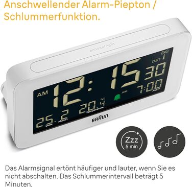 Цифровий будильник Braun Clock BC10W-DCF