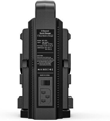 Зарядний пристрій для акумуляторів V Mount, двоканальний адаптер живлення PowerTrust 16,8 В постійного струму, швидкий зарядний пристрій для акумуляторів Sony V Mount/V Lock