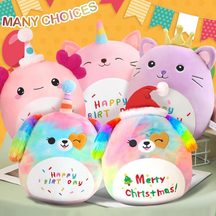 Веселого Різдва м&39яка іграшка 10&39 Різдвяна райдужна собака м&39які іграшки милі плюшеві подушки плюшеві для дітей дівчинка хлопчик 25 см різдвяний собака 25 см