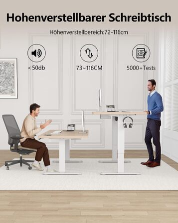 Письмовий стіл з регульованою висотою 160 x 80 см, електрично регульований стіл з функцією пам&39яті, комп&39ютерний стіл з організацією кабелів, стіл для роботи стоячи, офісний стіл, бежевий 160 x 80 см