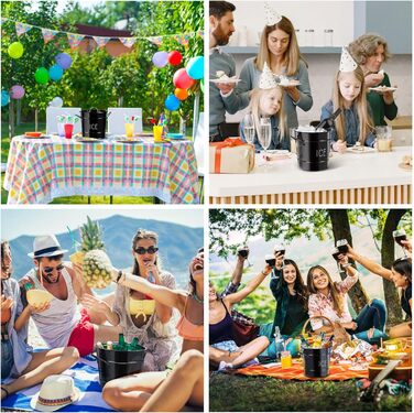 Відро для льоду tchrules з кришкою та щипцями для льоду, відро з подвійною ізоляцією з нержавіючої сталі, аксесуар для бару Мімоза