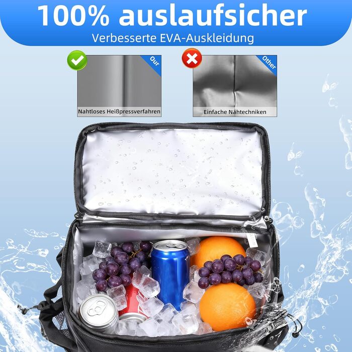 Рюкзак-холодильник для кемпінгу, місткість 24 літри, ізольований рюкзак для пікніка, водонепроникний рюкзак-холодильник, герметична портативна м&39яка сумка-холодильник для пляжу, подорожей, пікніка, чорний