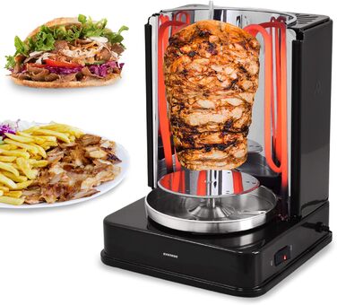 Німеччина Вертикальний гриль Шашличний гриль Гіросгриль Шашлик з м'яса Гриль Курка гриль RED-A-1400W-BLACK-Bilbao