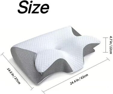 Подушка Curosleep, ергономічна ортопедична подушка для шиї з піни з ефектом пам&39яті, ергономічна подушка для голови для полегшення болю в шиї, для сну на спині, боці та животі, яку можна прати, прохолодна наволочка (чорна)