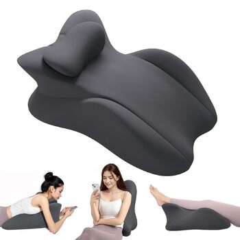 Клиноподібна подушка з піни з ефектом пам&39яті, подушка для читання для узголів&39я ліжка, подушка для ліжка для сидіння, ергономічна підтримка при болях у спині, для сну на животі, ідеально підходить для масажу, поперекова подушка зі знімним чохлом, тем